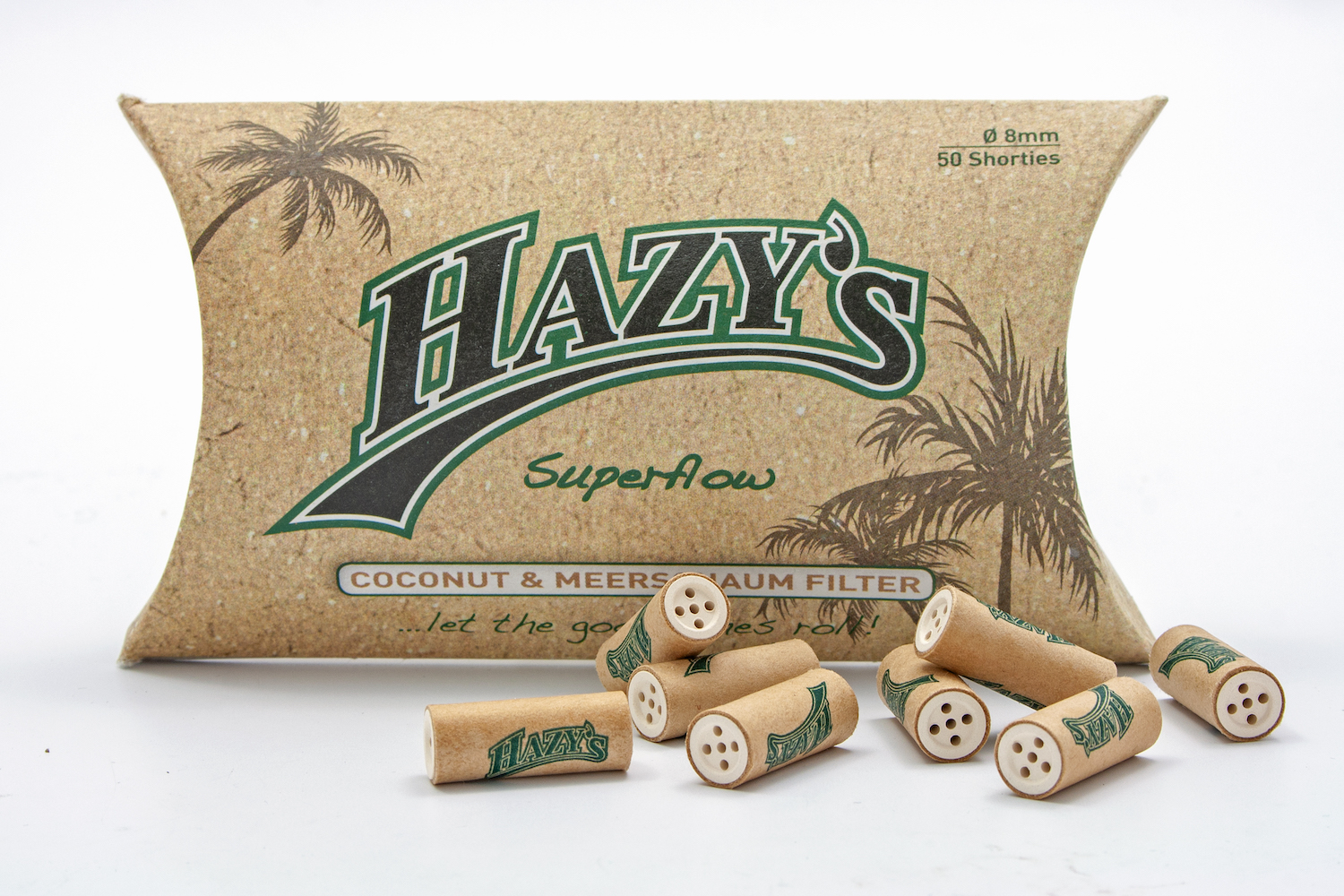 Hazy's 50 Roll Your Own Coconut & Meerschaum Filter 8mm (10x)