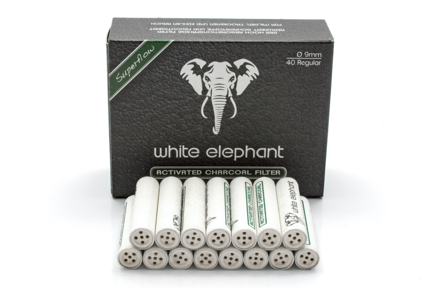 White Elephant 40 Activated Charcoal Filter 9mm (10x)